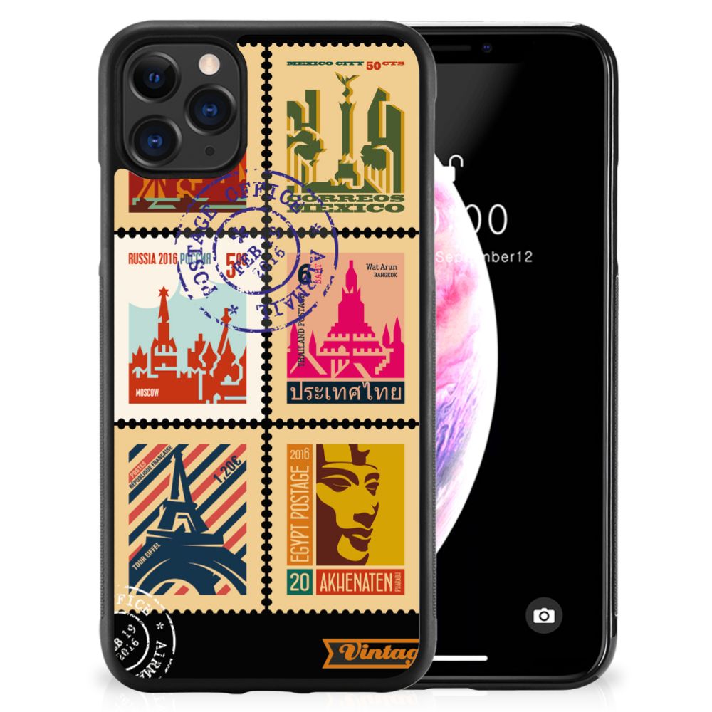 Apple iPhone 11 Pro Max Silicone Hoesje Postzegels