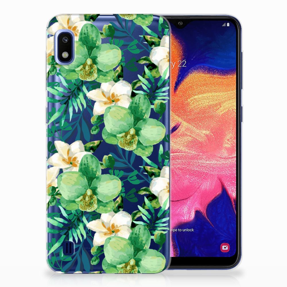 Samsung Galaxy A10 TPU Case Orchidee Groen