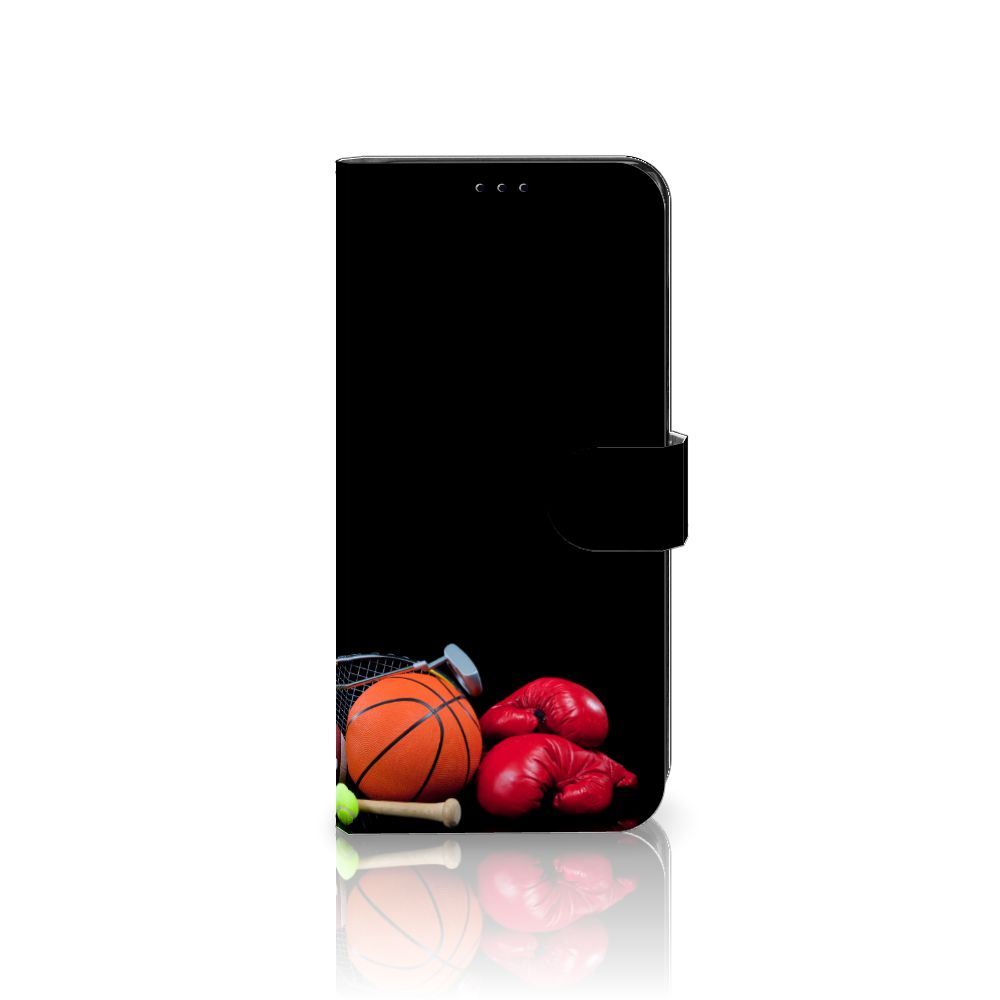 Motorola Edge 30 Pro Wallet Case met Pasjes Sports met sportballen en bokshandschoenen