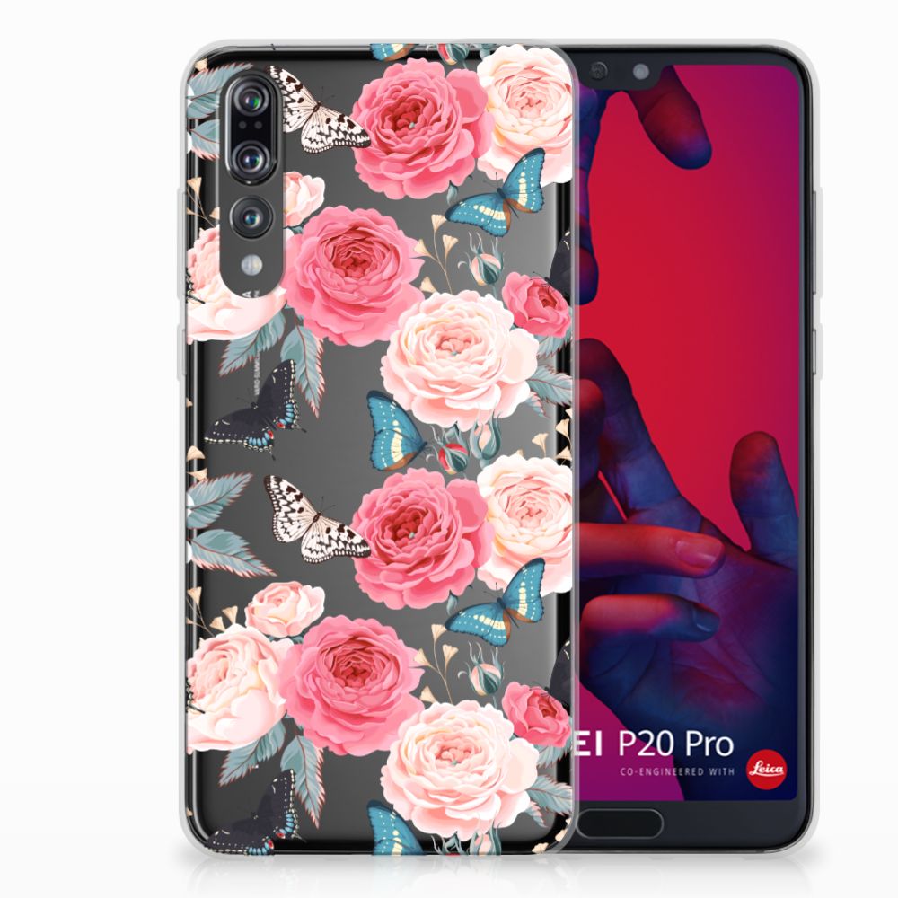 Huawei P20 Pro TPU Case Butterfly Roses