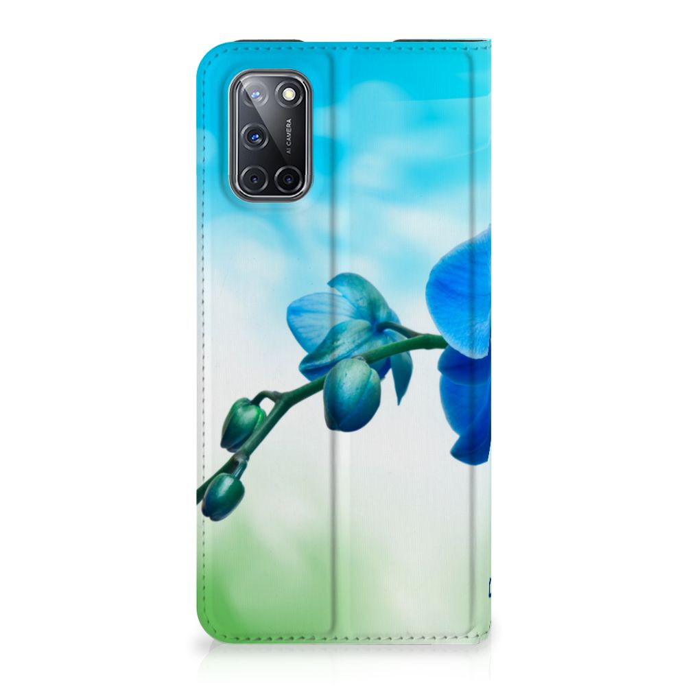 OPPO A52 | A72 Smart Cover Orchidee Blauw - Cadeau voor je Moeder - B2C Telecom