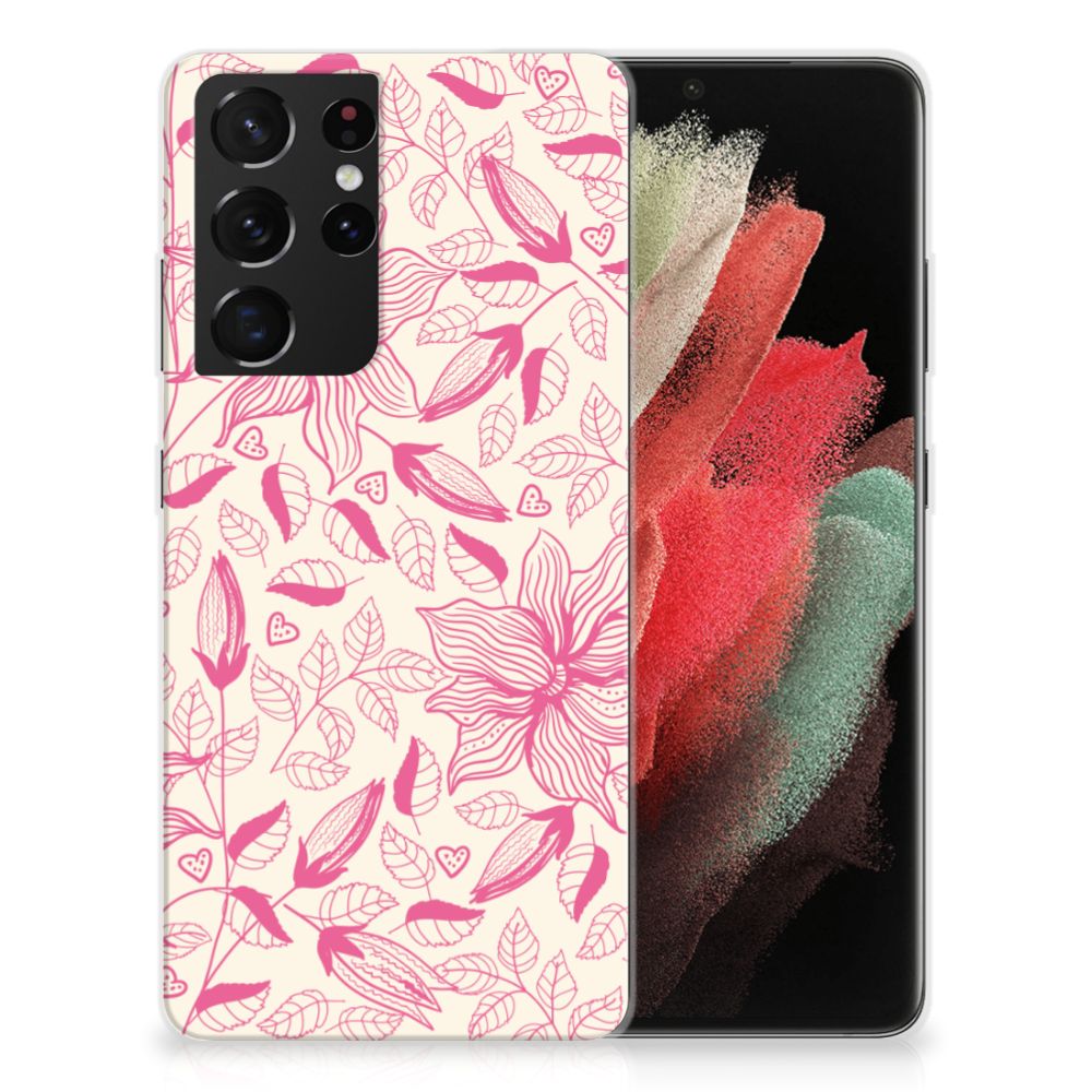 Samsung Galaxy S21 Ultra TPU Case Pink Flowers B2C Telecom