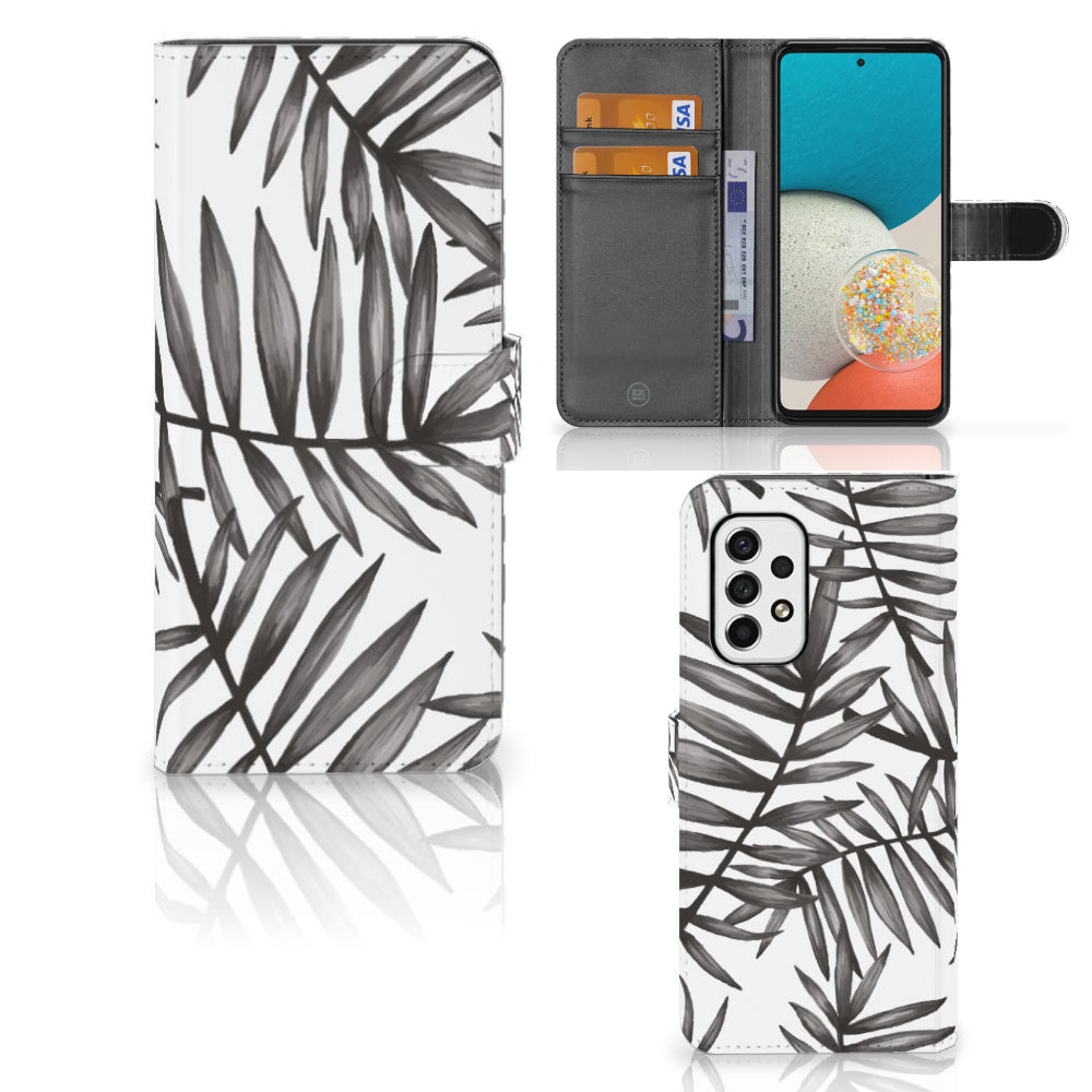 Samsung Galaxy A53 Hoesje Leaves Grey