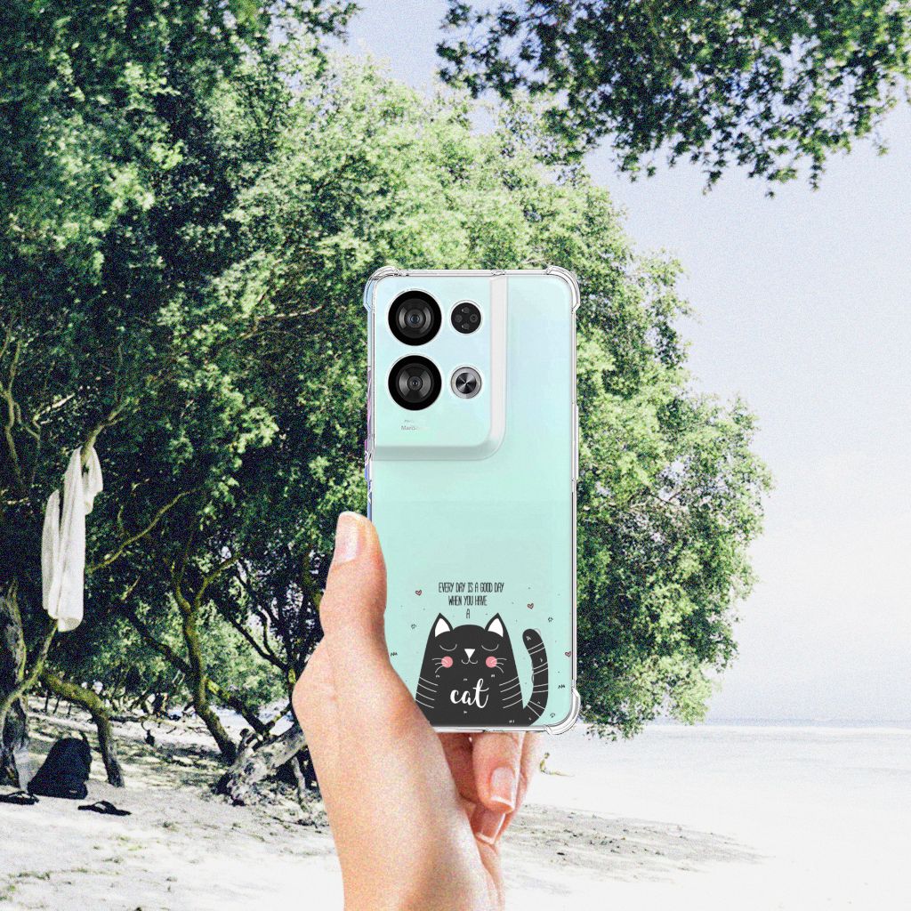OPPO Reno8 Stevig Bumper Hoesje Cat Good Day B2C Telecom
