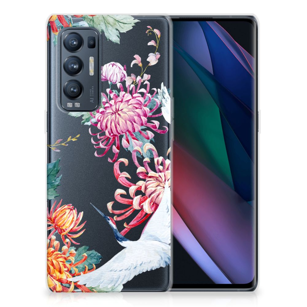 OPPO Find X3 Neo TPU Hoesje Bird Flowers B2C Telecom