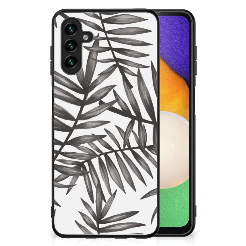 Samsung Galaxy A13 5G | A04s Bloemen Hoesje Leaves Grey