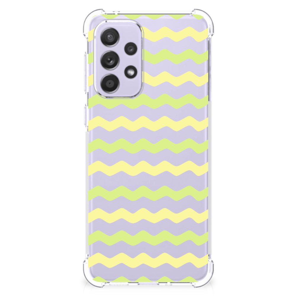 Samsung Galaxy A33 Doorzichtige Silicone Hoesje Waves Yellow B2C Telecom