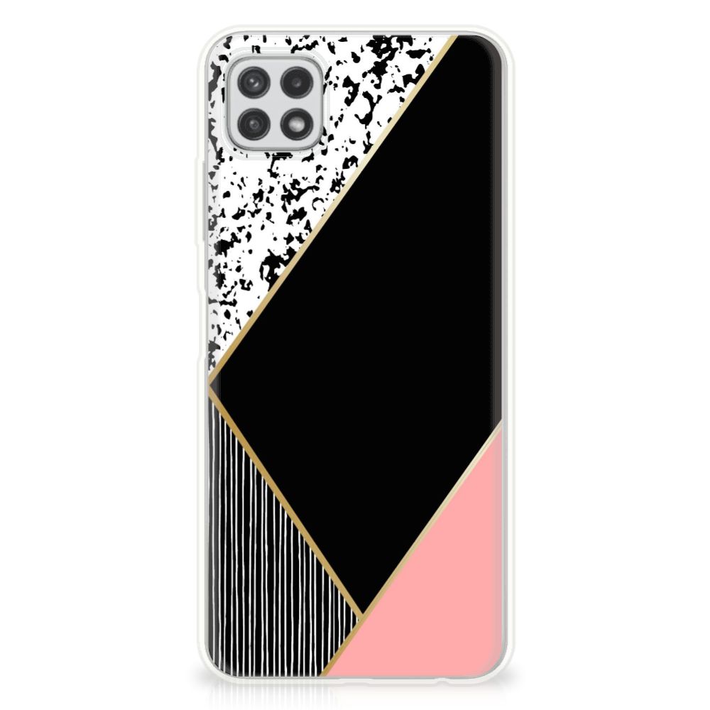 Samsung Galaxy A22 5G TPU Hoesje Zwart Roze Vormen B2C Telecom