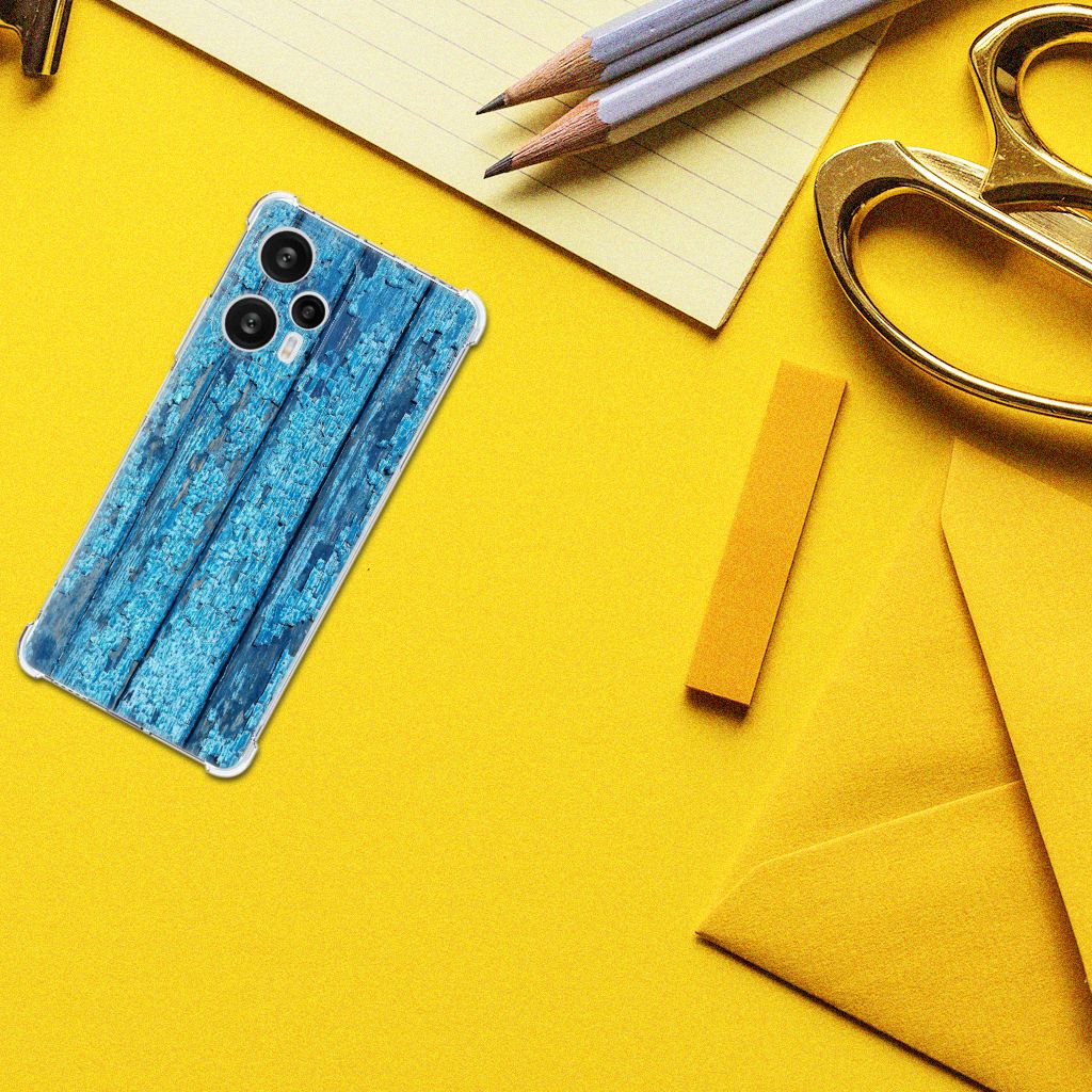 Xiaomi Poco F5 Stevig Telefoonhoesje Wood Blue