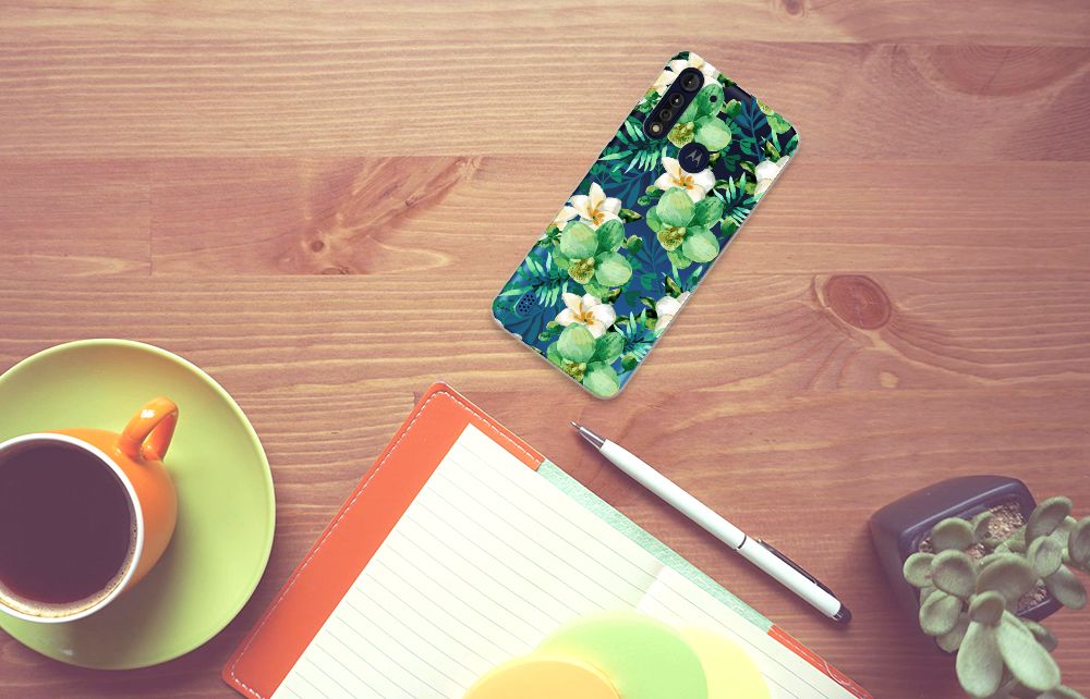 Motorola Moto G8 Power Lite TPU Case Orchidee Groen B2C Telecom