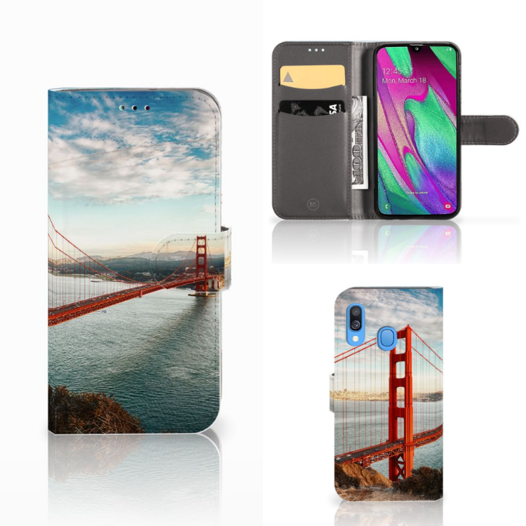 Samsung Galaxy A40 Flip Cover Golden Gate Bridge