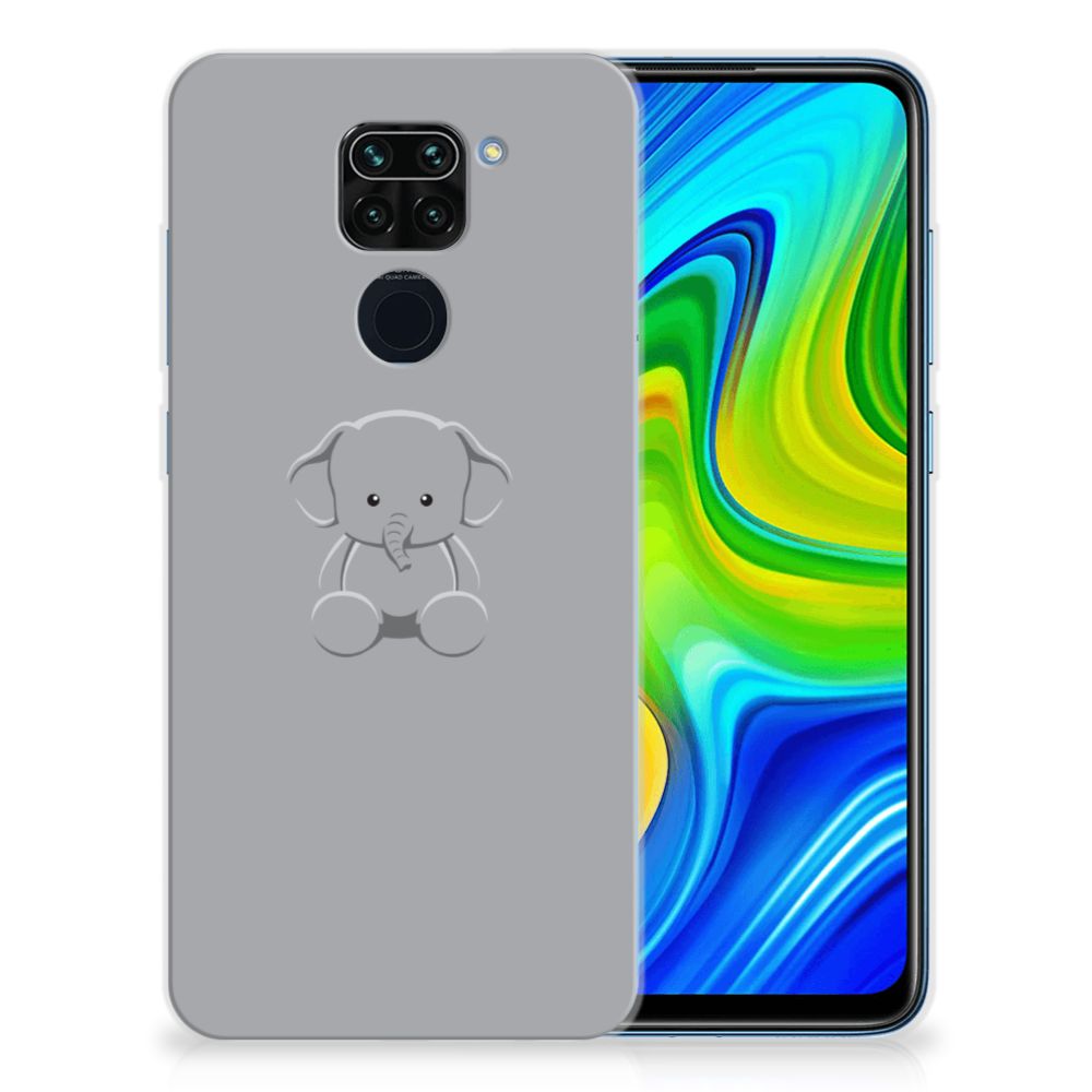 Xiaomi Redmi Note9 Telefoonhoesje met Naam Grijs Baby Olifant B2C Telecom