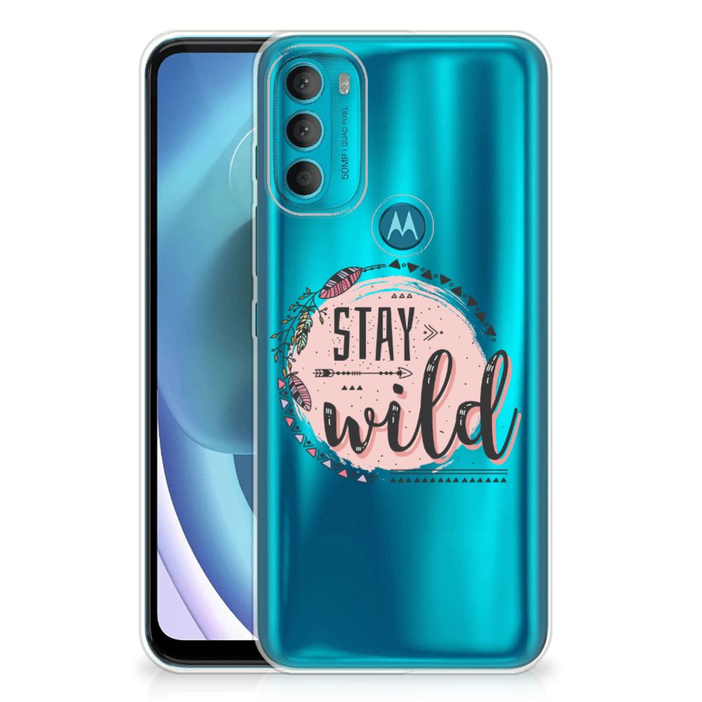 Motorola Moto G71 5G Telefoonhoesje met Naam Boho Stay Wild