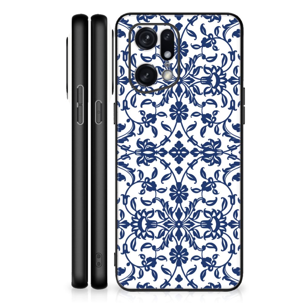 OPPO Find X5 Pro Bloemen Hoesje Flower Blue B2C Telecom