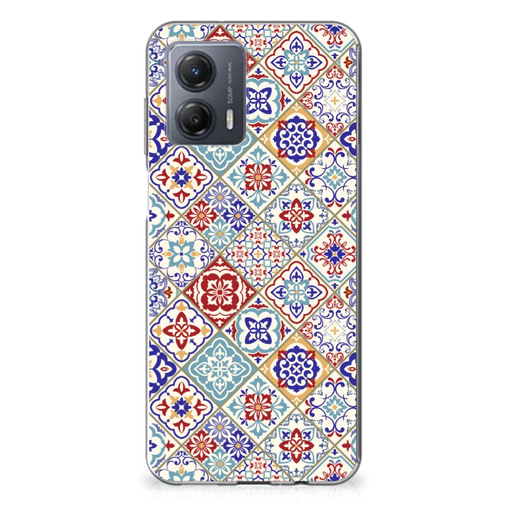 Motorola Moto G53 TPU Siliconen Hoesje Tiles Color