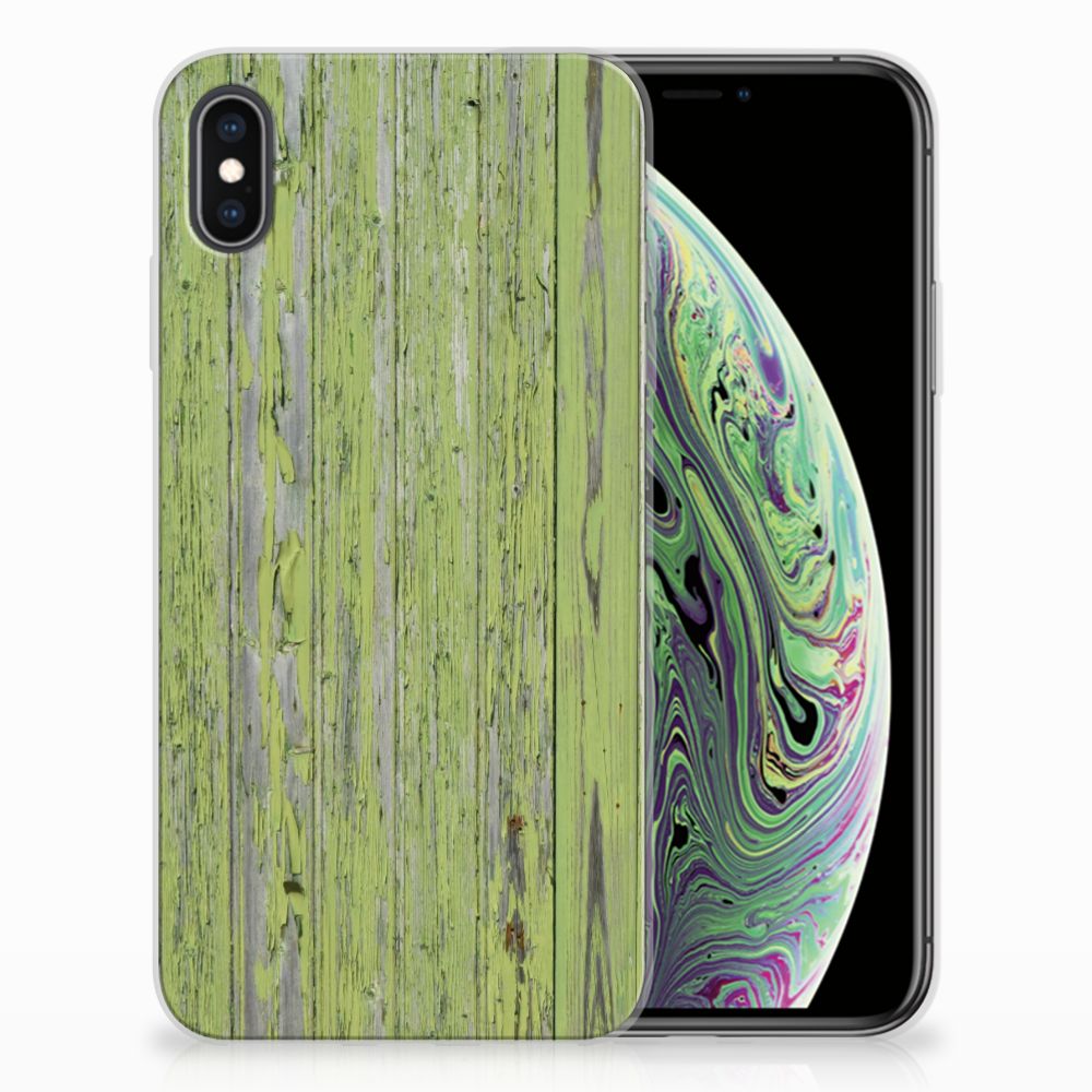 Apple iPhone Xs Max Bumper Hoesje Green Wood