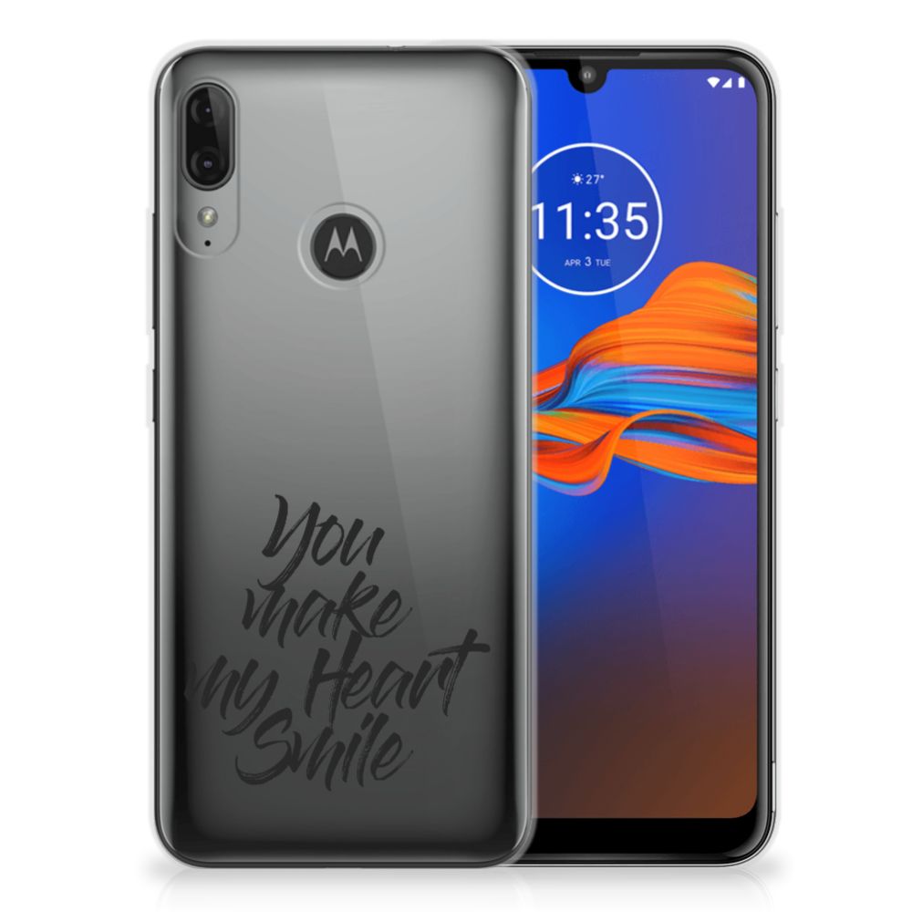 Motorola Moto E6 Plus Siliconen hoesje met naam Heart Smile