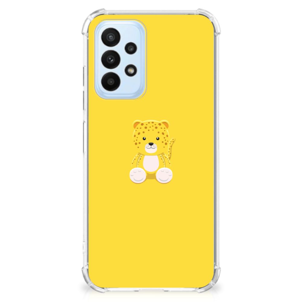 Samsung Galaxy A23 Stevig Bumper Hoesje Baby Leopard - B2C Telecom