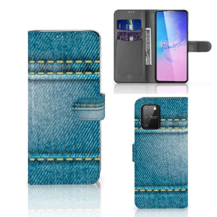 Samsung S10 Lite Wallet Case met Pasjes Jeans