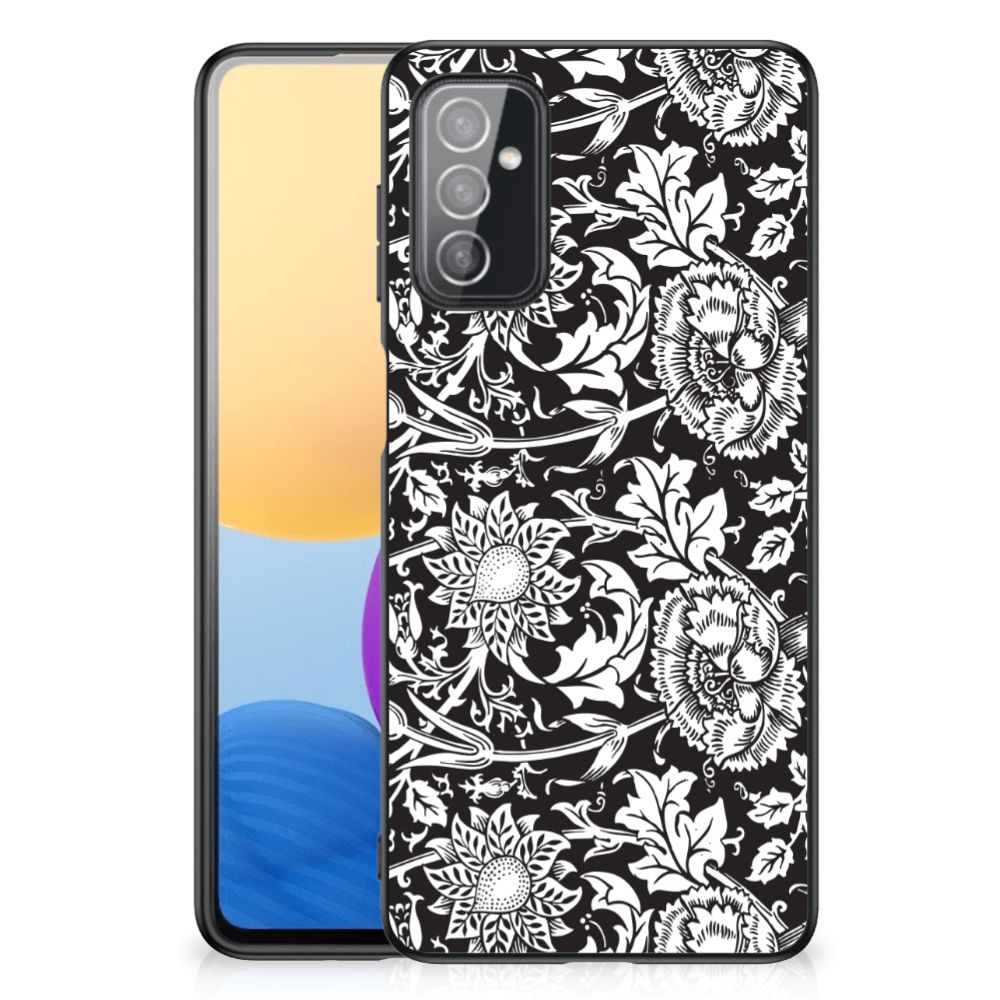 Samsung Galaxy M52 Bloemen Hoesje Black Flowers B2C Telecom
