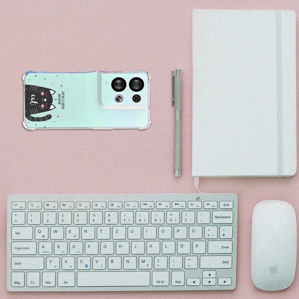 OPPO Reno8 Stevig Bumper Hoesje Cat Good Day B2C Telecom