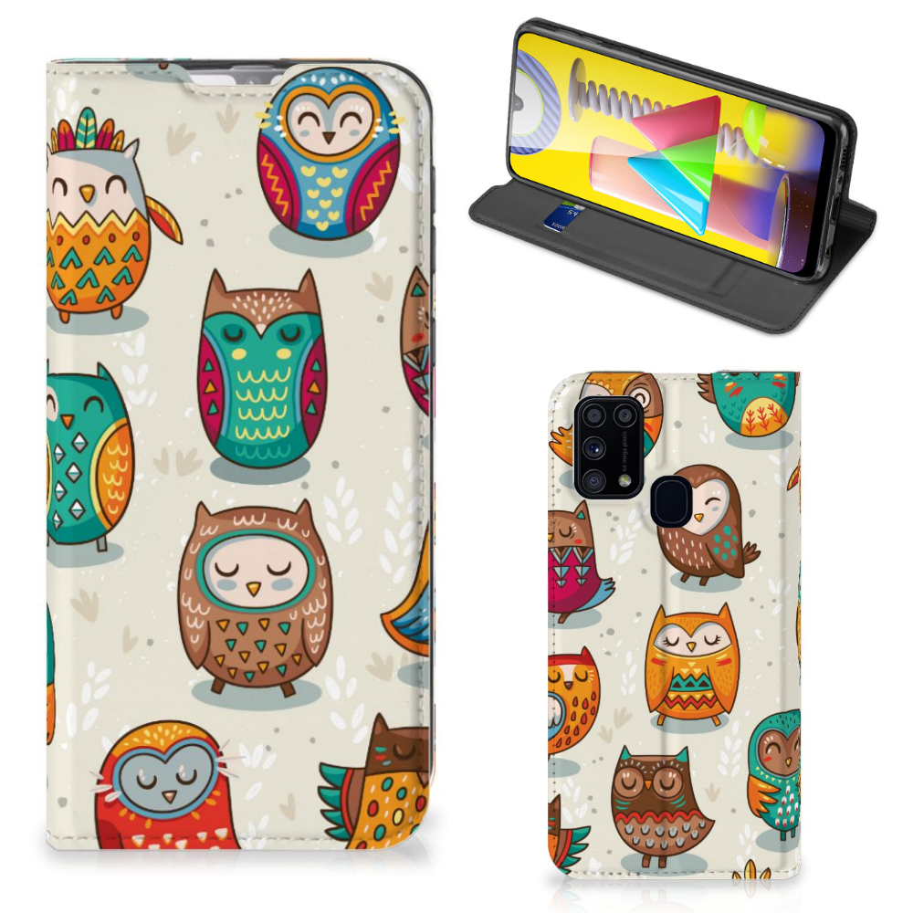 Samsung Galaxy M31 Hoesje maken Vrolijke Uilen - B2C Telecom