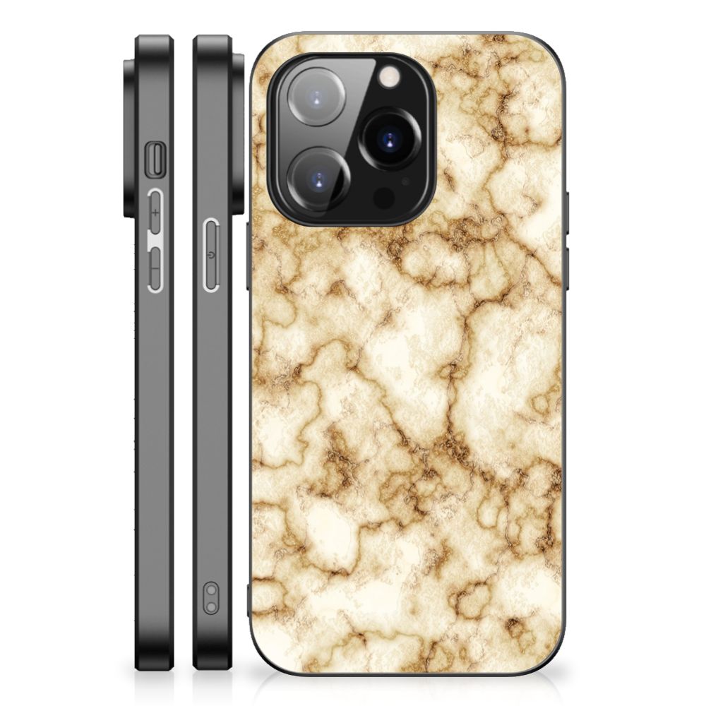 iPhone 14 Pro Marmeren Print Telefoonhoesje Marmer Goud B2C Telecom