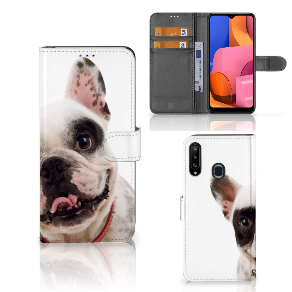 Samsung Galaxy A20s Telefoonhoesje met Pasjes Franse Bulldog