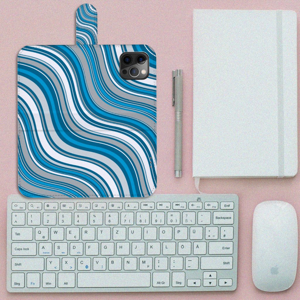 Apple iPhone 12 Pro Max Telefoon Hoesje Waves Blue