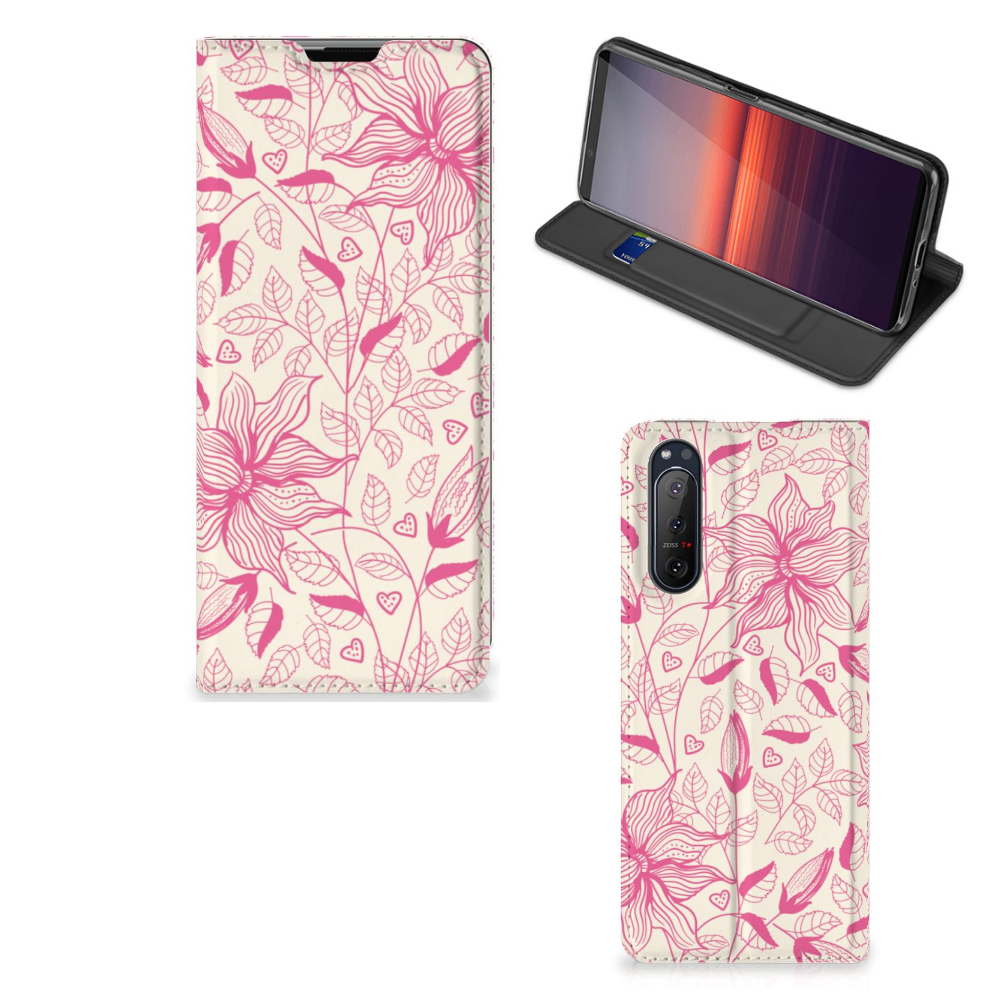 Sony Xperia 5 II Smart Cover Pink Flowers - B2C Telecom