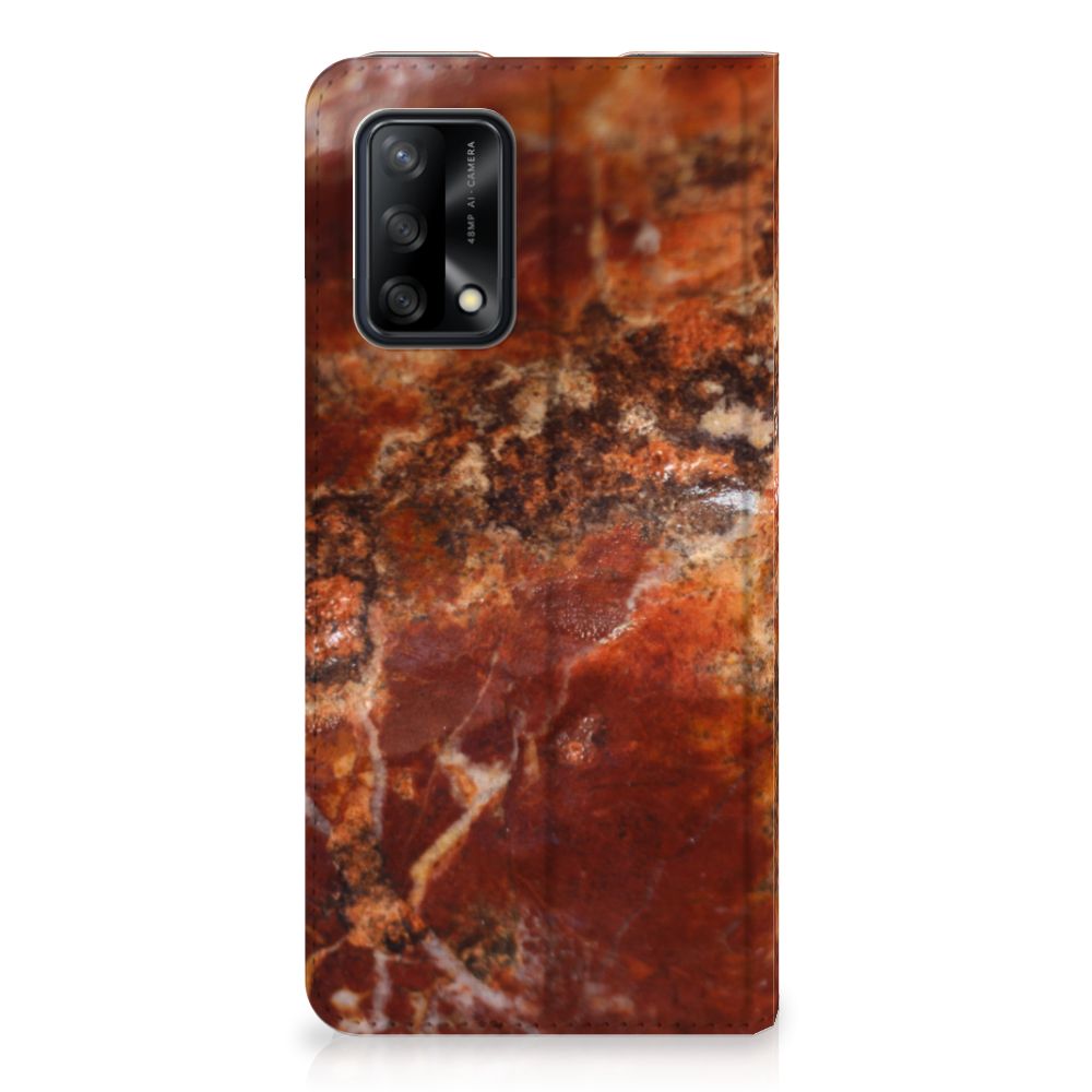 OPPO A74 4G Standcase Marmer Bruin