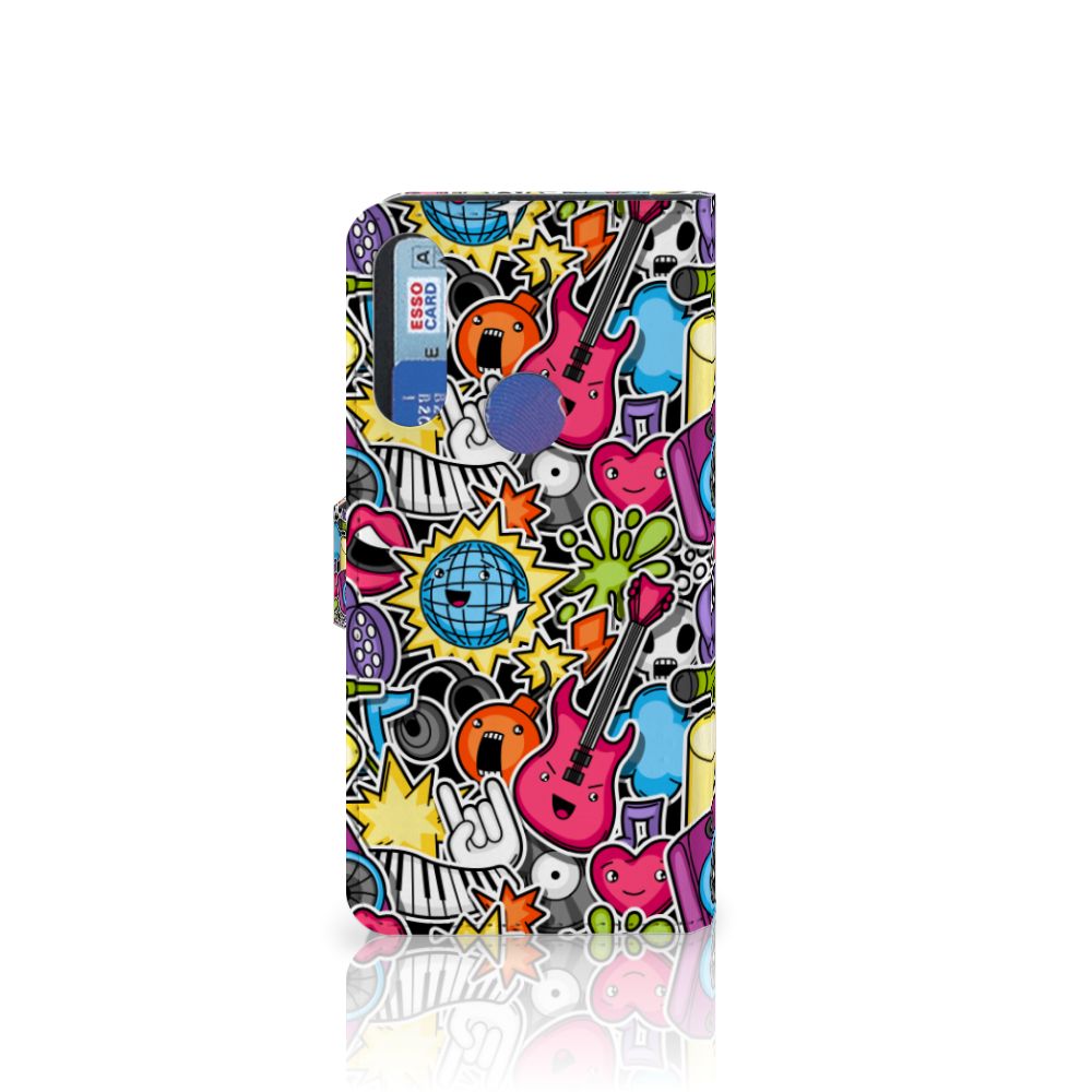 Alcatel 1S 2020 Wallet Case met Pasjes Punk Rock