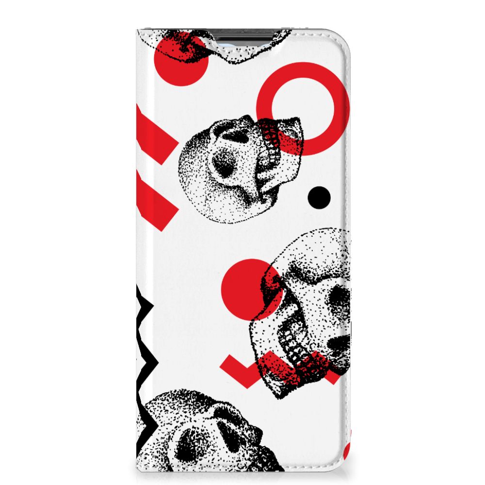 Mobiel BookCase OPPO A54s | A16 | A16s Skull Red