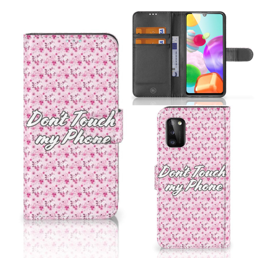 Samsung Galaxy A41 Portemonnee Hoesje Flowers Pink DTMP