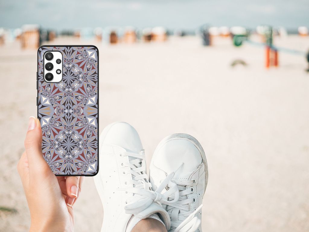 Samsung Galaxy A32 4G | A32 5G Enterprise Editie Marmeren Print Telefoonhoesje Flower Tiles B2C Telecom