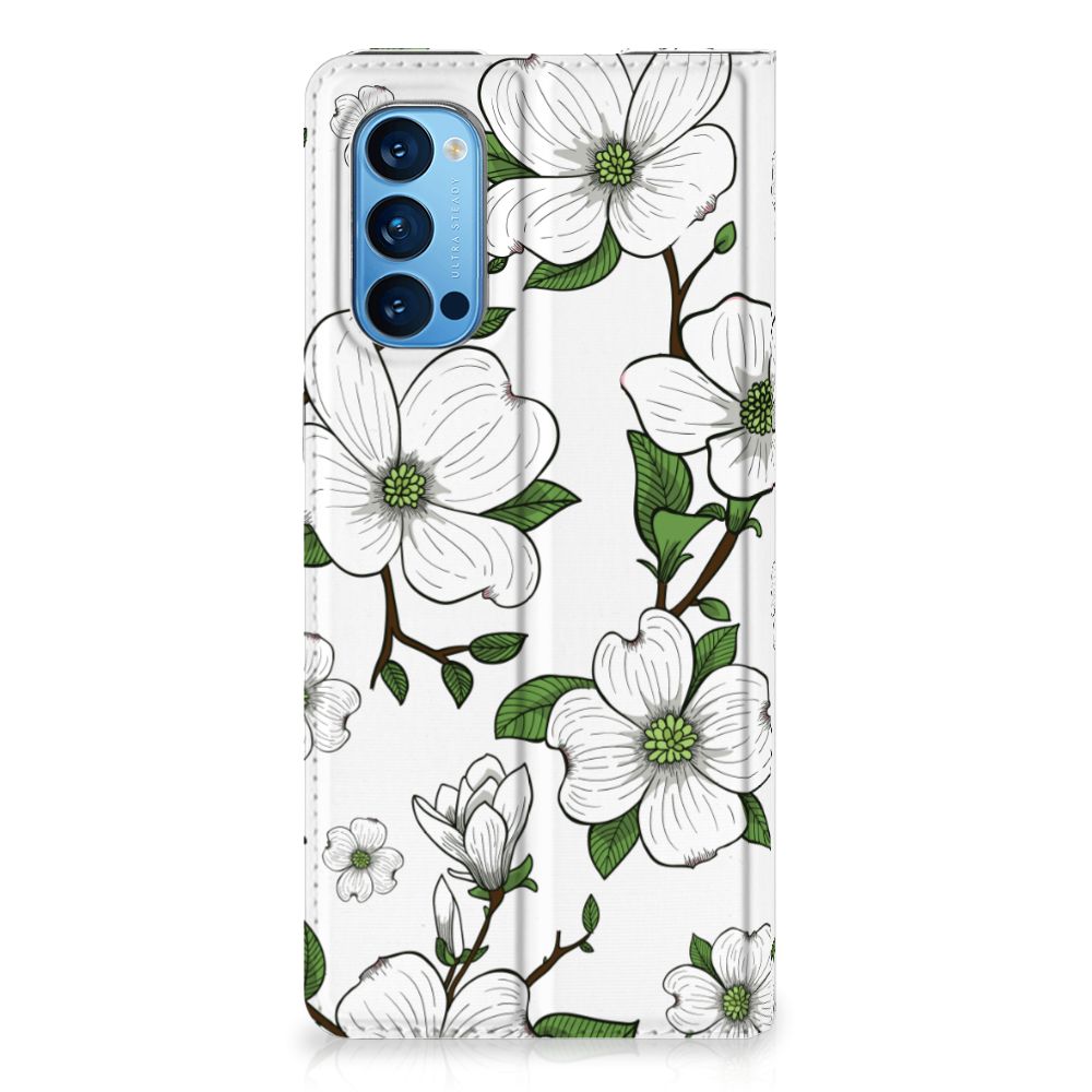 OPPO Reno4 Pro 5G Smart Cover Dogwood Flowers - B2C Telecom