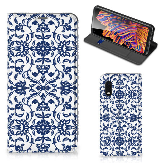 Samsung Xcover Pro Smart Cover Flower Blue