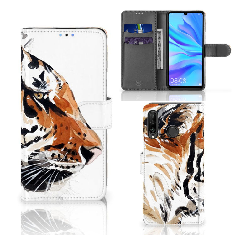 Hoesje Huawei P30 Lite (2020) Watercolor Tiger