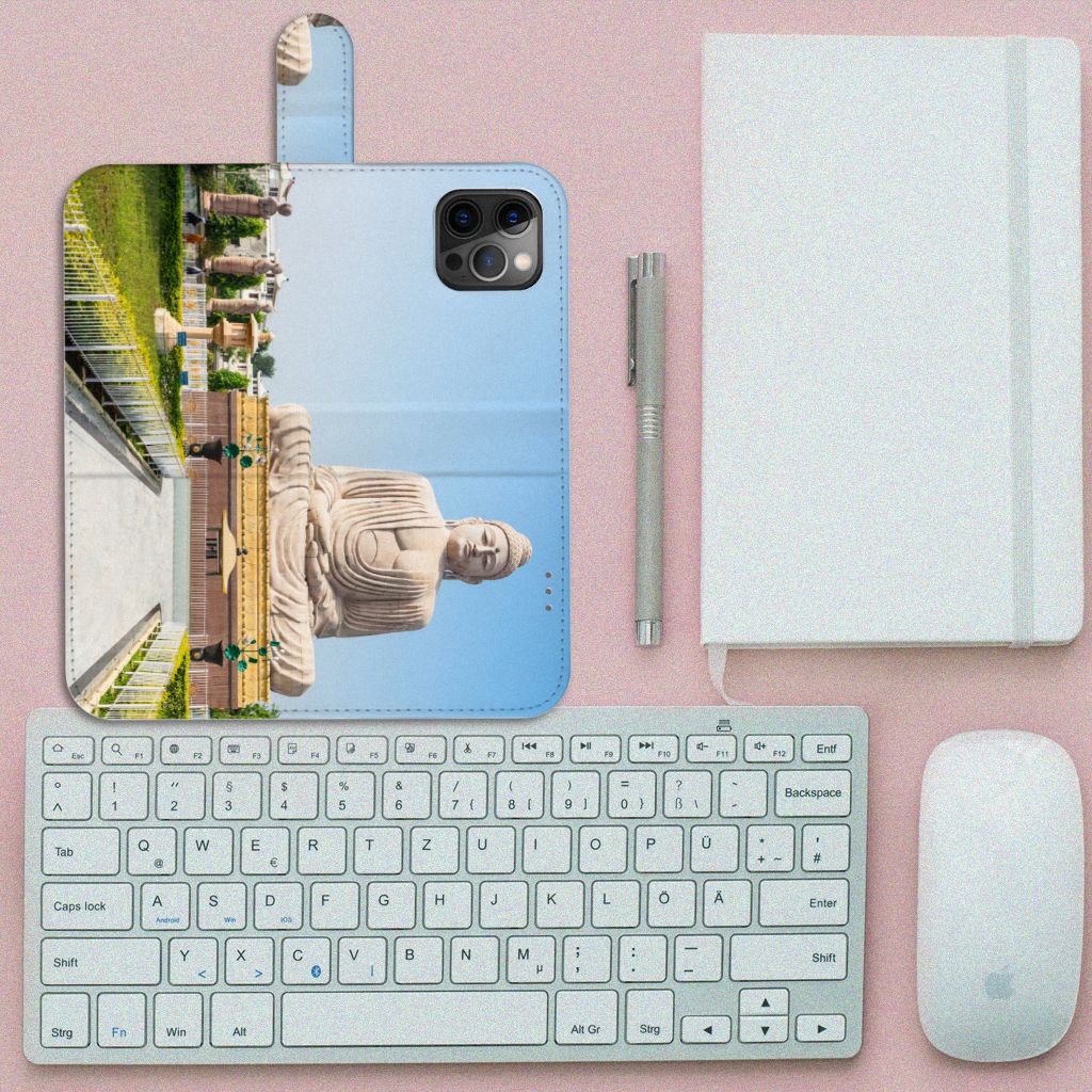 Apple iPhone 12 Pro Max Flip Cover Boeddha