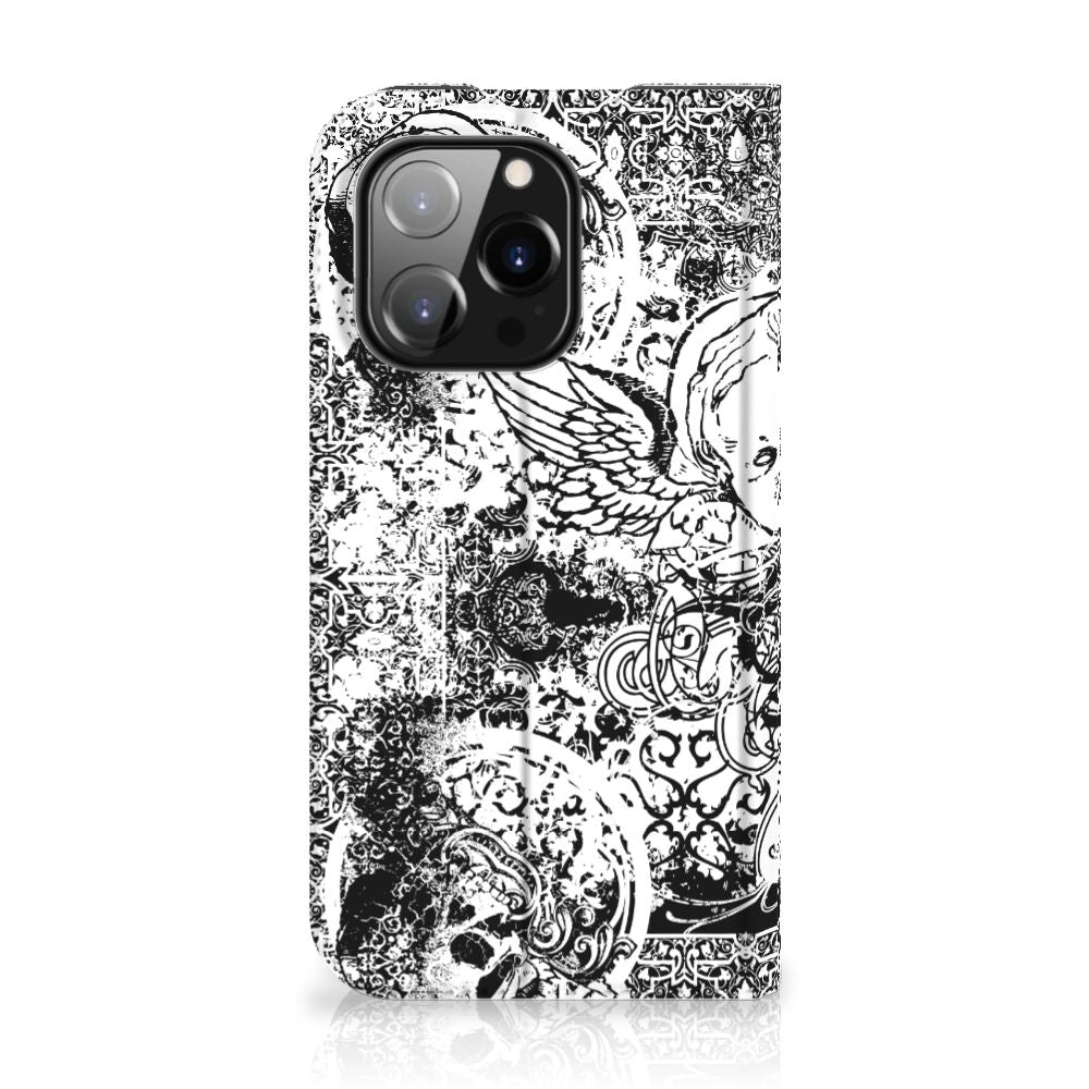 Mobiel BookCase iPhone 14 Pro Skulls Angel - B2C Telecom