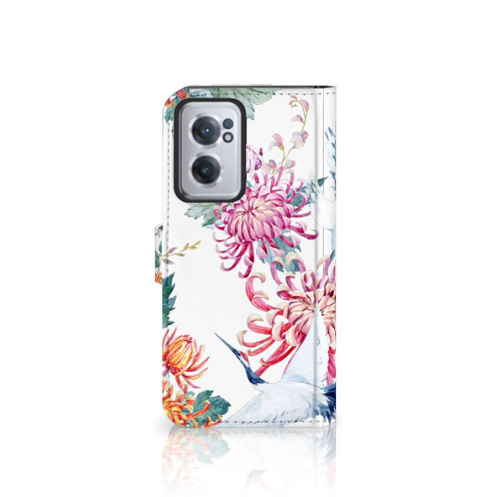 OnePlus Nord CE 2 Telefoonhoesje met Pasjes Bird Flowers