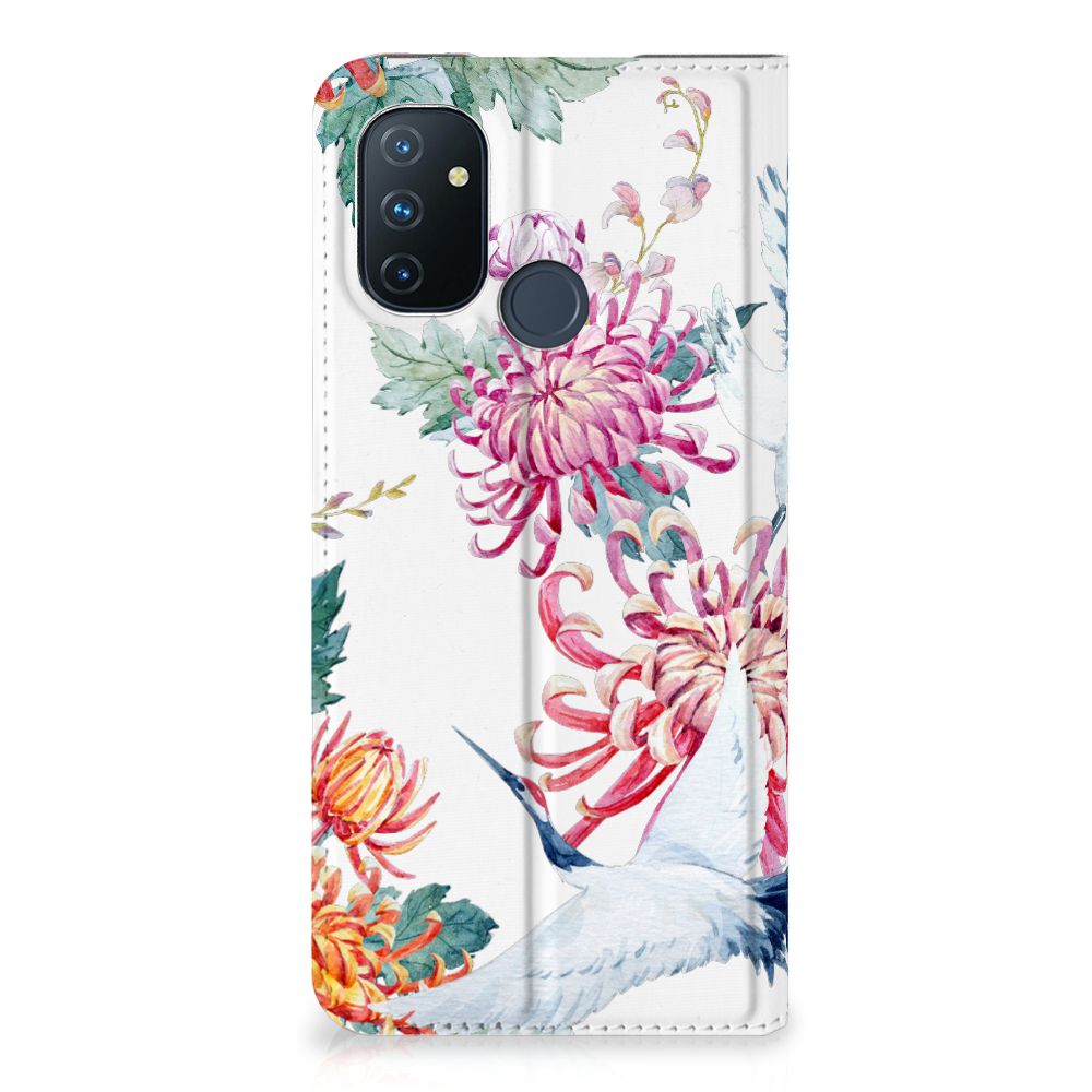 OnePlus Nord N100 Hoesje maken Bird Flowers - B2C Telecom