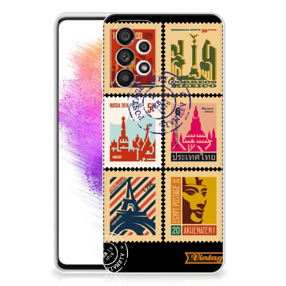 Samsung Galaxy A73 5G Siliconen Back Cover Postzegels B2C Telecom