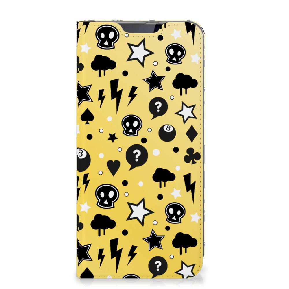 Mobiel BookCase Samsung Galaxy A60 Punk Geel