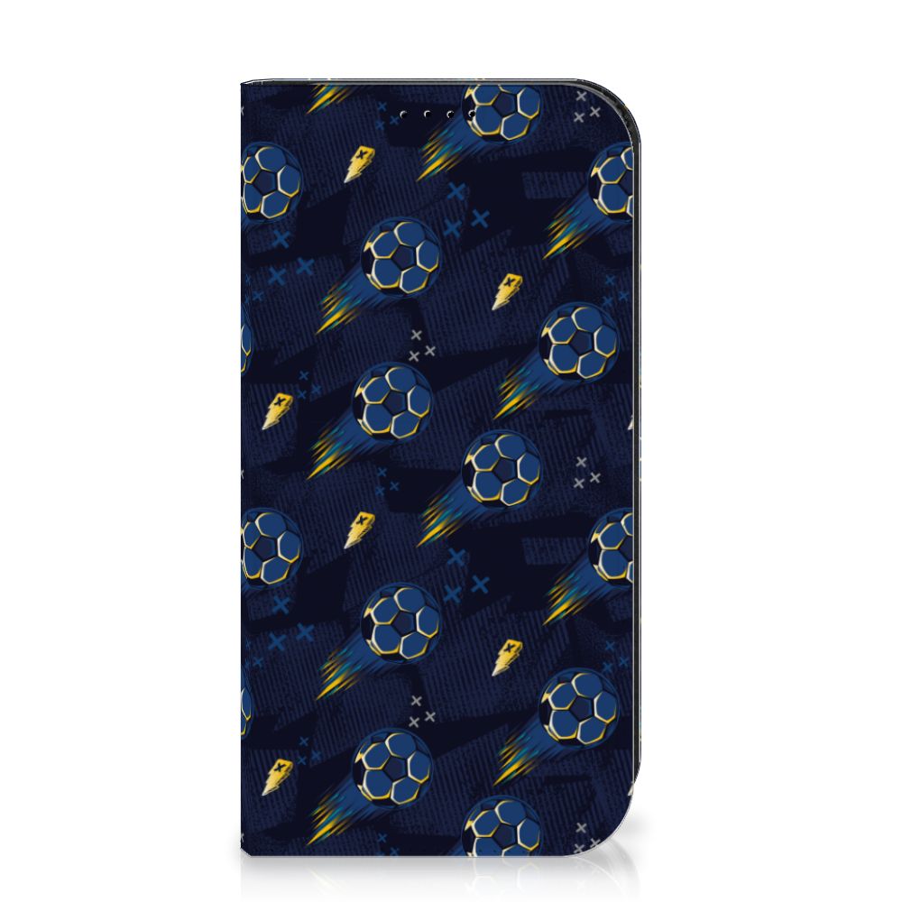 Hoesje met Magneet voor iPhone 15 Pro Voetbal met blauwe en gouden ballen ⚽️