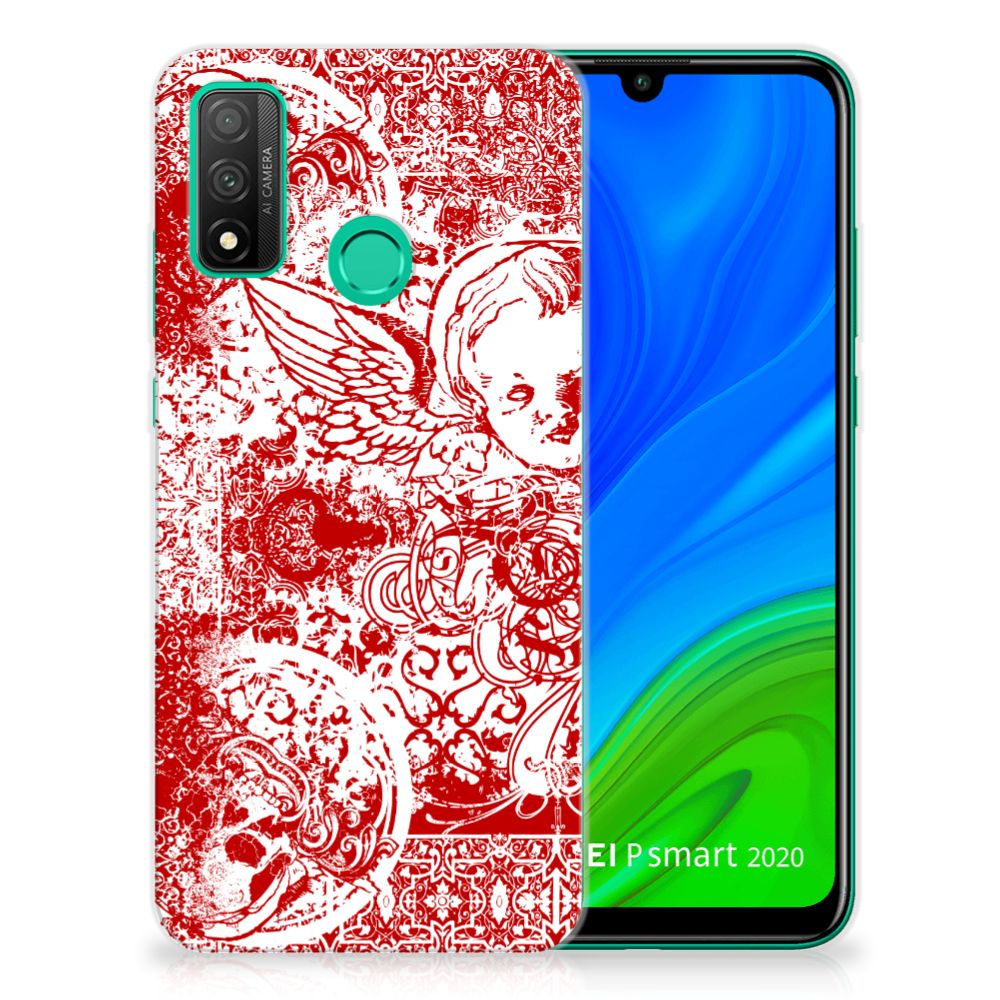 Silicone Back Case Huawei P Smart 2020 Angel Skull Rood B2C Telecom