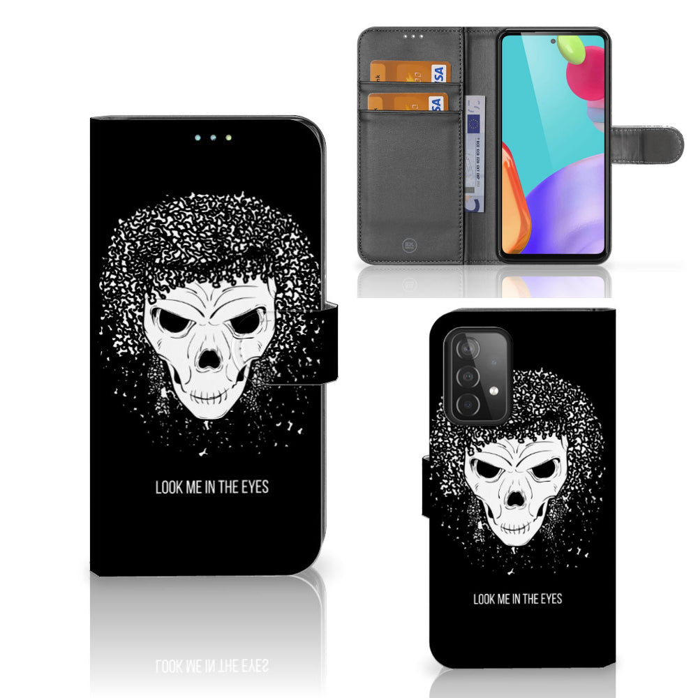 Telefoonhoesje met Naam Samsung Galaxy A52 Skull Hair