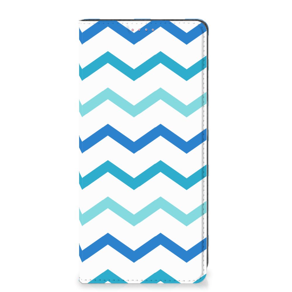 OPPO A54 5G | A74 5G | A93 5G Hoesje met Magneet Zigzag Blauw