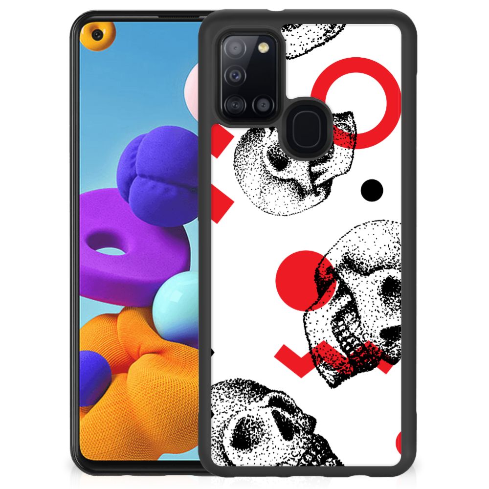 Mobiel Case Samsung Galaxy A21s Skull Red