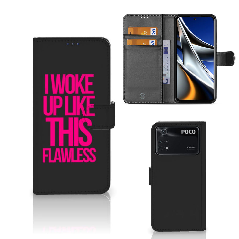 Xiaomi Poco X4 Pro 5G Hoesje met naam Woke Up - Origineel Cadeau Zelf Maken